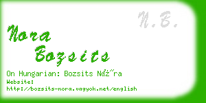 nora bozsits business card